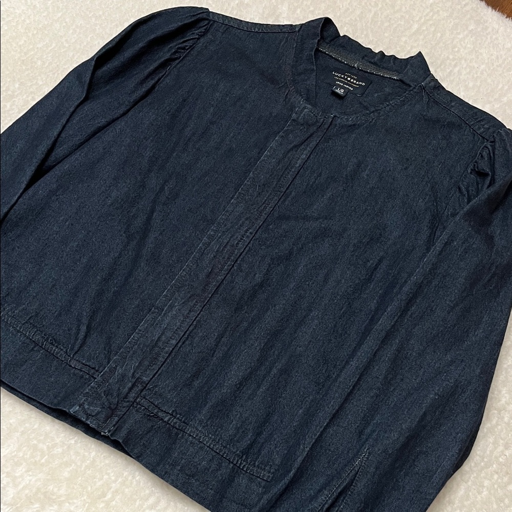 Lucky Brand True Indigo Bomber Denim Bomber Jacket - Picture 6 of 14